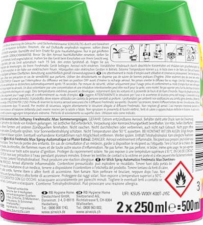 Duftspray Freshmatic Max Nachfüller Sommervergnügen Duo-Pack AIR WICK