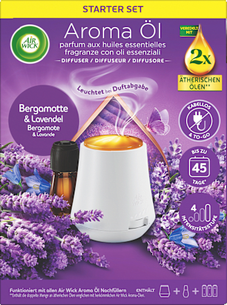Lufterfrischer Aroma-Öl Diffuser Starter-Set Bergamotte & Lavendel AIR WICK