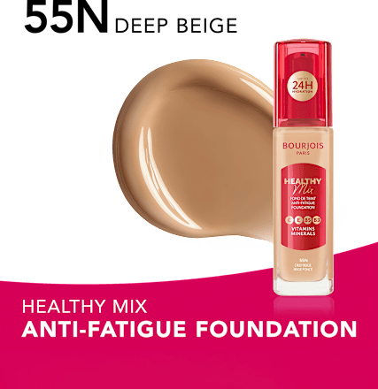 Tekući puder Healthy Mix Anti-Fatigue – 55N Deep Beige BOURJOIS PARIS