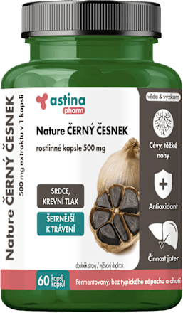 Nature Černý česnek rostlinné kapsle 500mg astina pharm