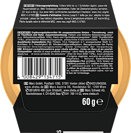 Nassfutter Katze Huhn Filets mit nachhaltigem Thunfisch Sheba