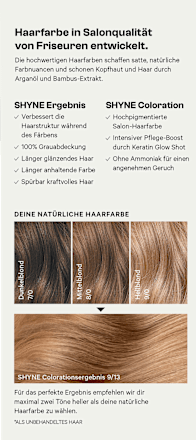 Haarfarbe 9/13 Düsseldorf Hellblond Soft Gold SHYNE Professional