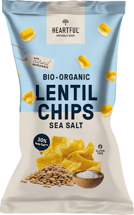 Bio lečin čips z morsko soljo HEARTFUL