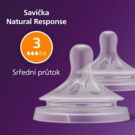 Биберони за шише Natural, поток 3 PHILIPS AVENT