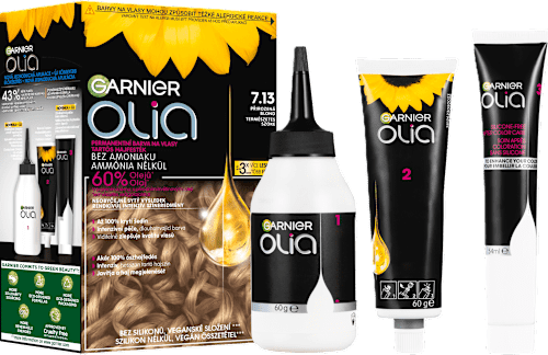 barva na vlasy 7.13 přirozená blond GARNIER olia