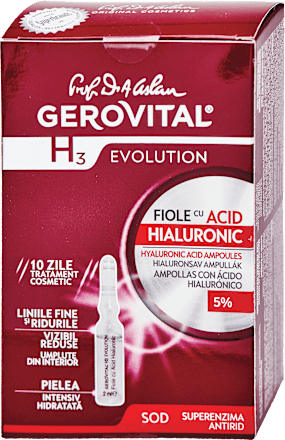 Fiole cu acid hialuronic H3 GEROVITAL