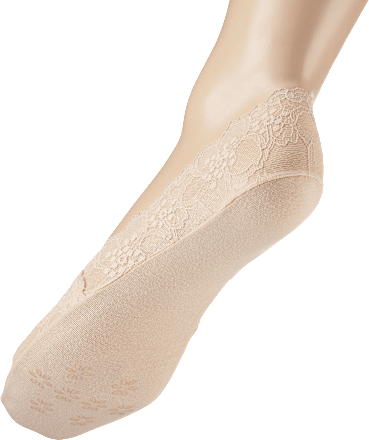 Füßlinge mit Spitze & Baumwoll-Sohle taupe Gr. 39-42 Fascino