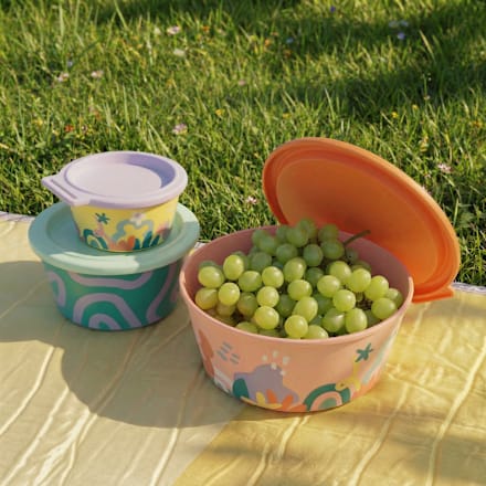 Aufbewahrungsdose NORA mit Deckel aus Kunststoff, grün/lila (700 ml) Koziol