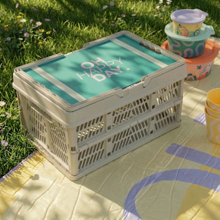 Picknickkorb mit Ablagetablett, mehrfarbig (37,5x25x20 cm) Dekorieren & Einrichten