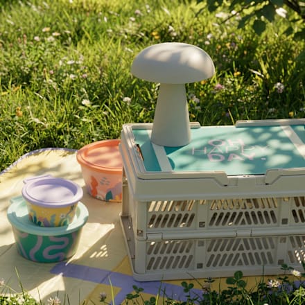 Picknickkorb mit Ablagetablett, mehrfarbig (37,5x25x20 cm) Dekorieren & Einrichten