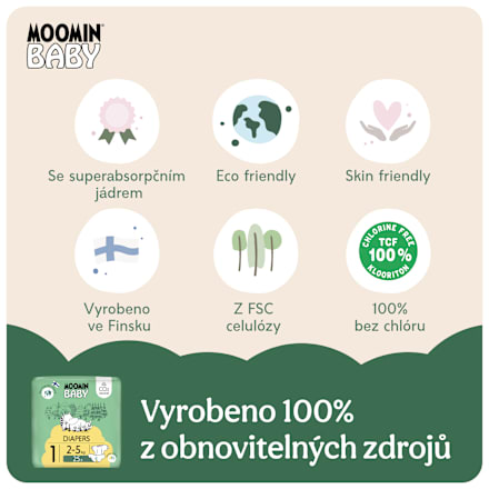 pleny velikost 1, 2-5 kg Moomin Baby