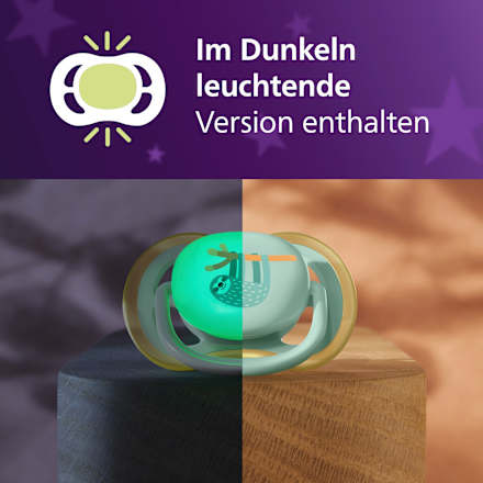 Schnuller ultra air day and night Silikon, gelb/grün + rot/blau, 0-6 Monate PHILIPS AVENT