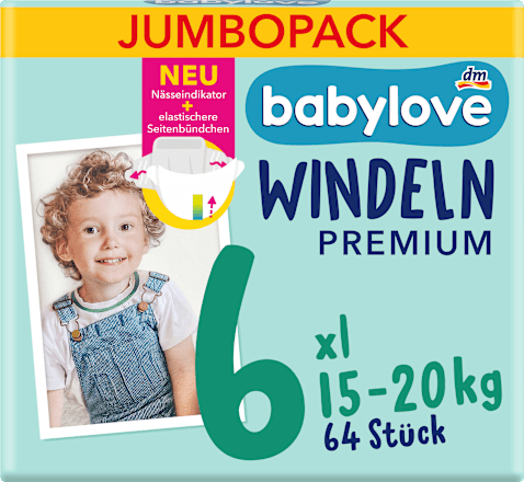 Windeln Premium Gr. 6 XL (15-20 kg) Jumbopack babylove
