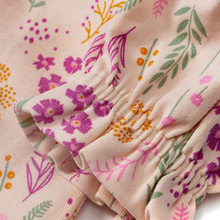 Langarmshirt Pro Climate mit Blumen-Muster & Rüschen, beige & rosa, Gr. 68 ALANA