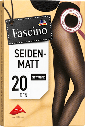 Štrample svilenkasto-mat, 20 DEN, 50/52 - Crne Fascino