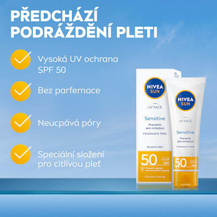 pleťový krém Sensitive SPF50 NIVEA SUN