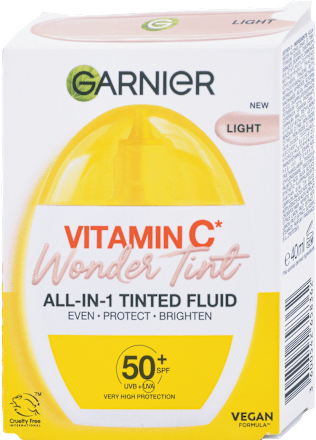 Tónovací denný pleťový fluid Vitamin C Wonder Tint SPF 50+ - Light GARNIER
