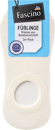 Členkové ponožky ťapky, veľ. 35-38 (2 páry), biele Fascino