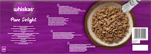 Nassfutter Katze Geflügel Ragout in Gelee, Pure Delight, Megapack (40x85 g) Whiskas