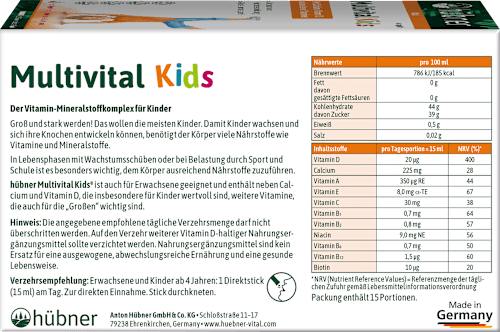 Multivital Kids Direktsticks 15 St hübner