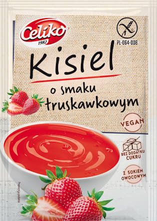 Kisiel o smaku truskawkowym, bez cukru Celiko