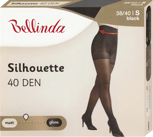 punčochové kalhoty Silhouette 40 DEN, velikost S 38/40, černé Bellinda