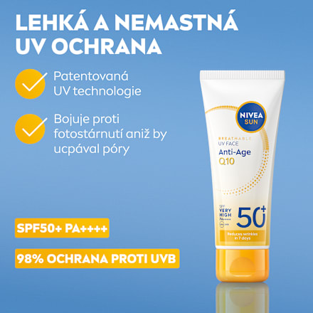 Q10 pleťový krém na opalování proti vráskám SPF 50+ NIVEA SUN