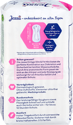 Assorbenti Mini Slim & Fit per incontinenza lieve Jessa DISKRET