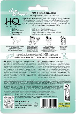 Maschera al collagene Clear Radiance HQ