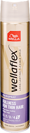 Hajlakk Fullness for Thin Hair Ultra Strong Hold, vékony szálú hajra Wellaflex