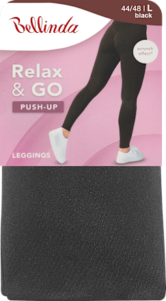 legíny Push-up Relax & Go,  černé, velikost L Bellinda