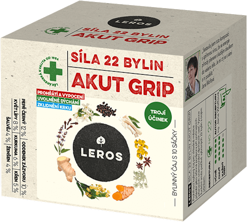 bylinný čaj Akut Grip 10x2,5 g Leros