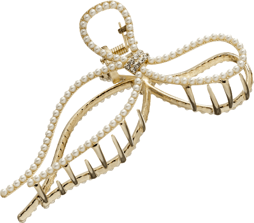 Haarklammer Schleife mit Glitzer, Gold-Optik ebelin