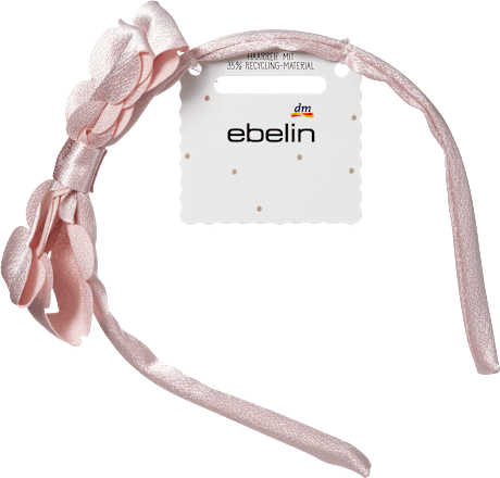 Haarreif Satin-Optik mit Schleife, rosa ebelin