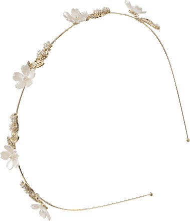 Haarreif mit Blumenapplikationen, Gold-Optik ebelin