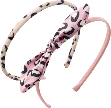 Haarreifen mit Schleife, Leo-Muster, rosa ebelin