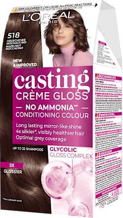 Боя за коса без амоняк, Nr.518 Hazelnut Moccaccino L'ORÉAL PARiS casting CRÈME GLOSS