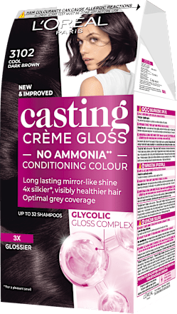 Боя за коса без амоняк, Nr.3102 Cool Dark Brown L'ORÉAL PARiS casting CRÈME GLOSS