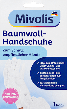 Baumwoll-Handschuhe (1 Paar) Mivolis