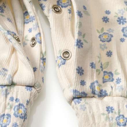 Overall mit Blüten-Muster & Ripp-Jersey, beige & blau, Gr. 62 ALANA