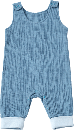 Overall mit Mitwachsfunktion aus Musselin, blau, Gr. 62 ALANA