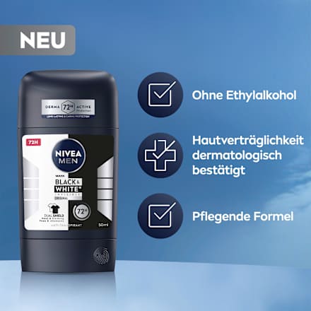Antitranspirant Deostick Black & White Invisible Original NIVEA MEN