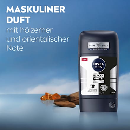 Antitranspirant Deostick Black & White Invisible Original NIVEA MEN