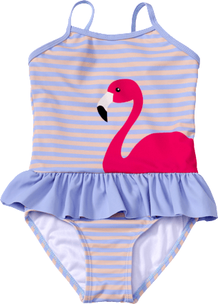 Badeanzug mit Flamingo-Motiv, lila, Gr. 122/128 PUSBLU