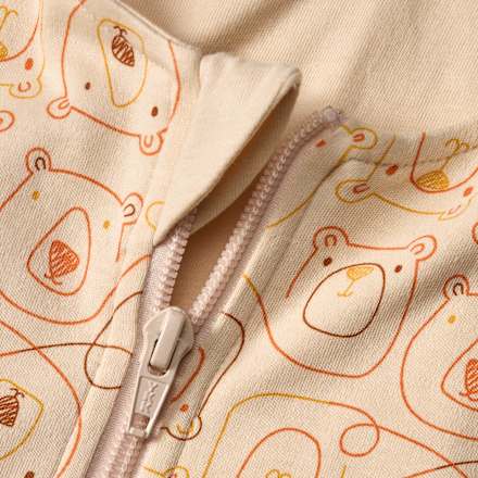 Schlafsack mit Beinen 1 TOG mit Bären-Muster, beige, 100 cm ALANA