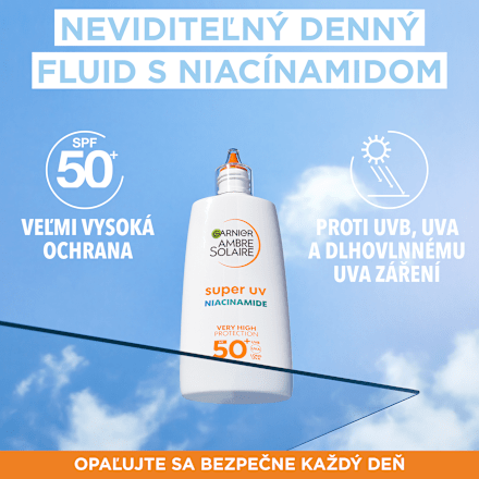Opaľovací fluid Super UV Niacinamide SPF 50+  Garnier Ambre Solaire