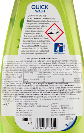 Prací gél Quick Wash Universal  Dr. Beckmann