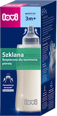 Butelka szklana 3 m+, 250 ml LOVI