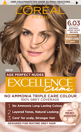 Boja za kosu Age Perfect Nudes – 6.03 Natural Light Gold Brown L'ORÉAL PARiS EXCELLENCE Creme