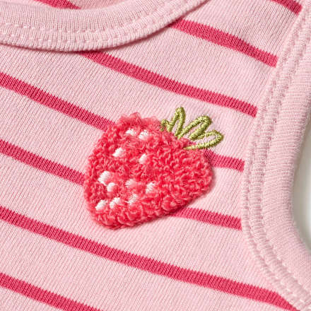 Body Ärmellos mit Erdbeer-Applikation, rosa, Gr. 74/80 ALANA